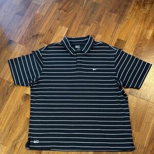 Nike Men’s Black Polo with Thin White Stripes